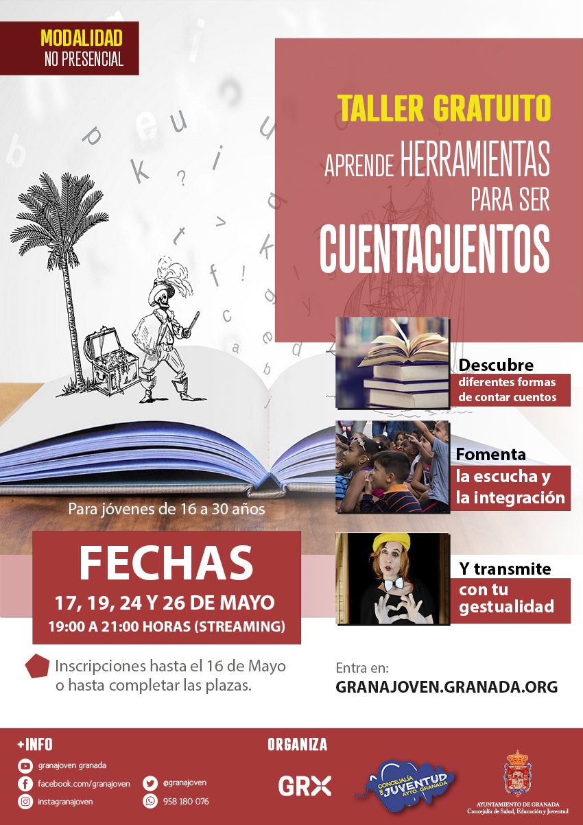 Taller gratuito online  “Aprende herramientas para ser cuentacuentos”. 